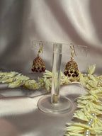 Maroon zari jhumki - rozana