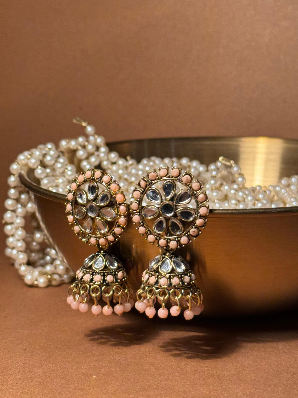 Zaria gold earrings - Pink