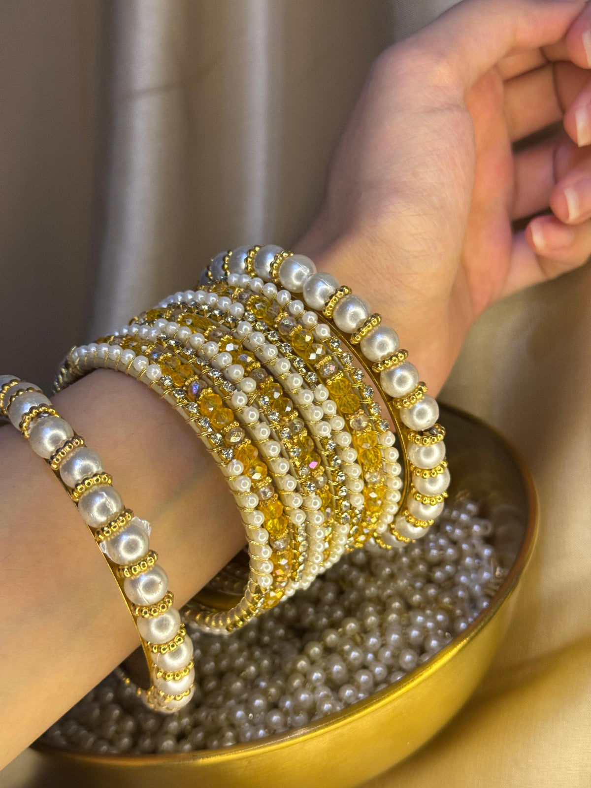 Moti Rani bangles - Yellow