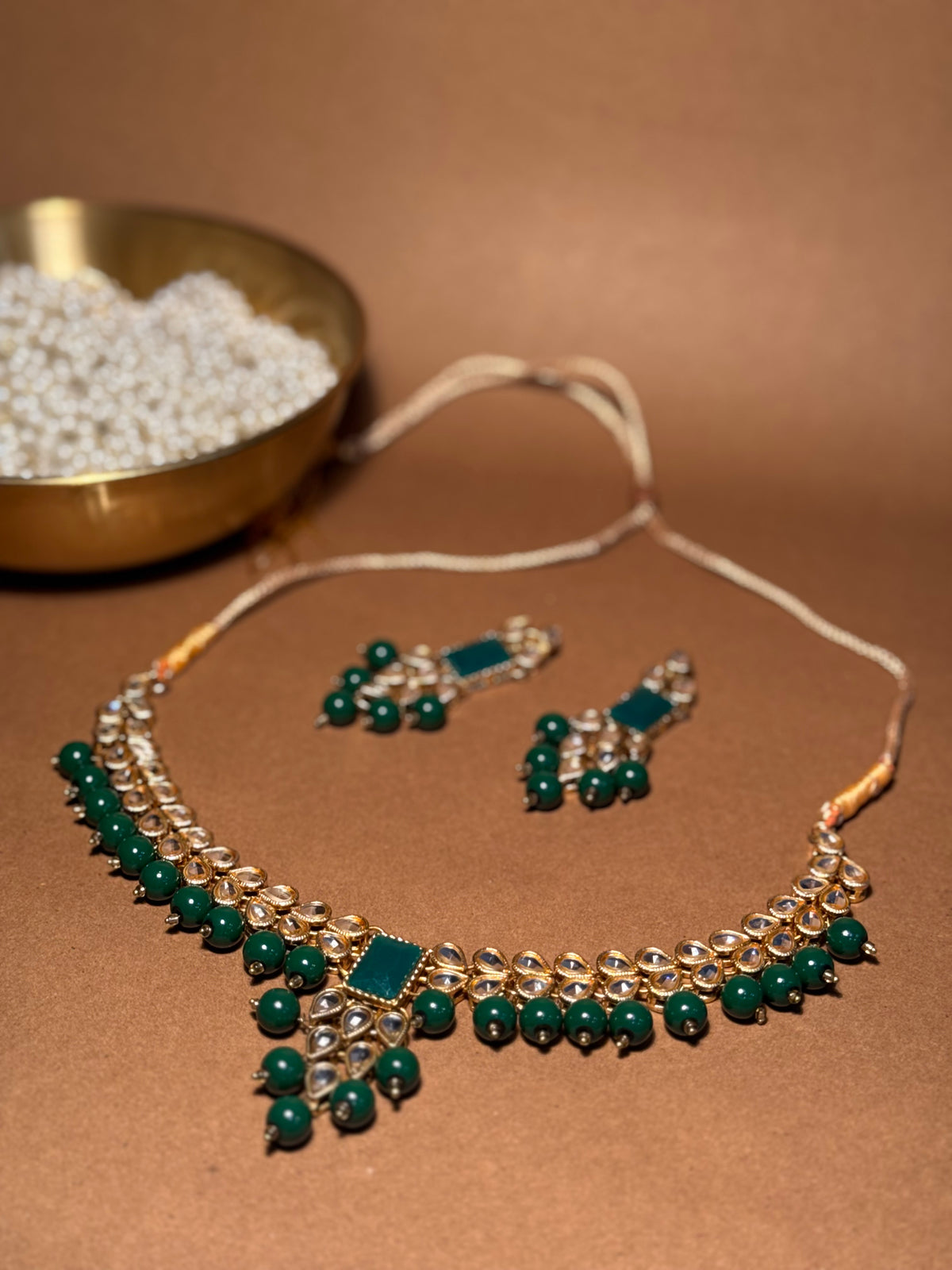 Kundan sheesha - green