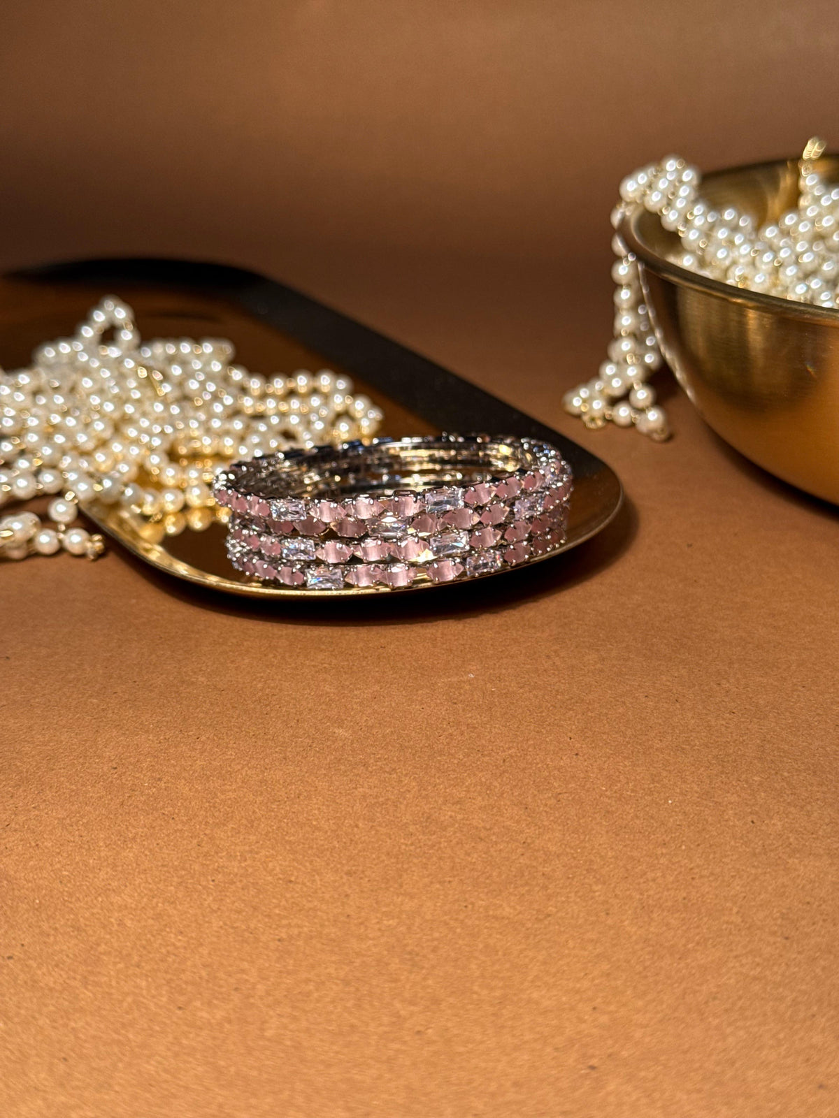 Zainab bangles Silver - Pink & White (kids collection)