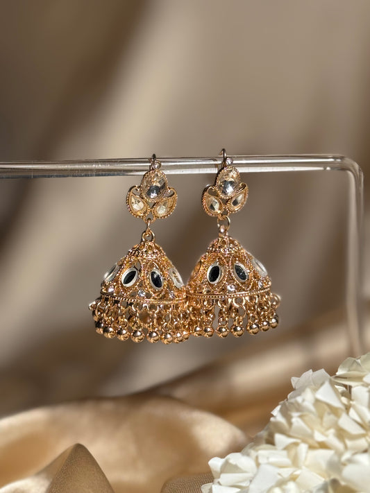Ayna jhumki khass collection-gold