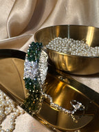 2 in 1 bangle green and silver (kids collection)