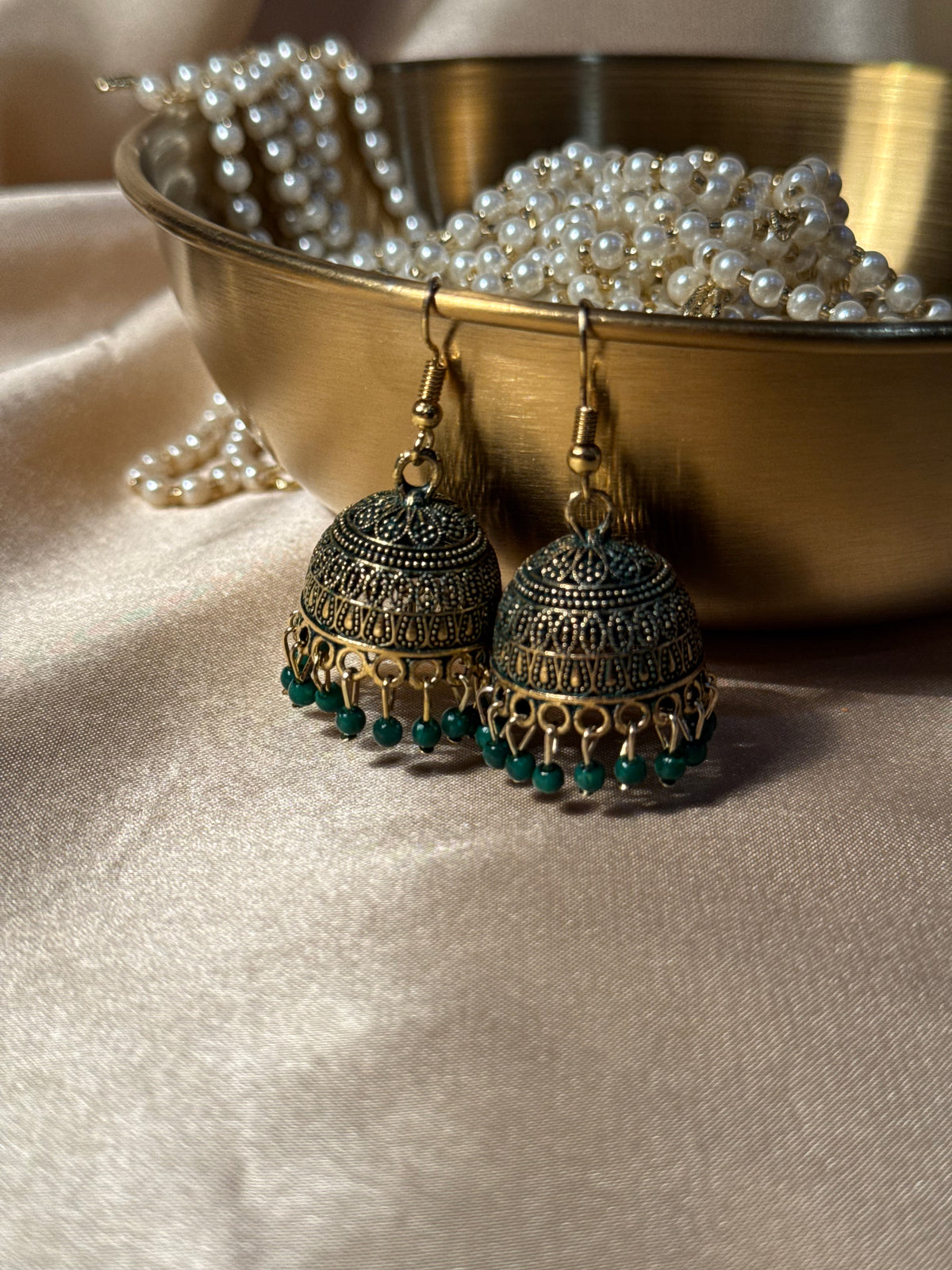 Aliza jhumki green - rozana