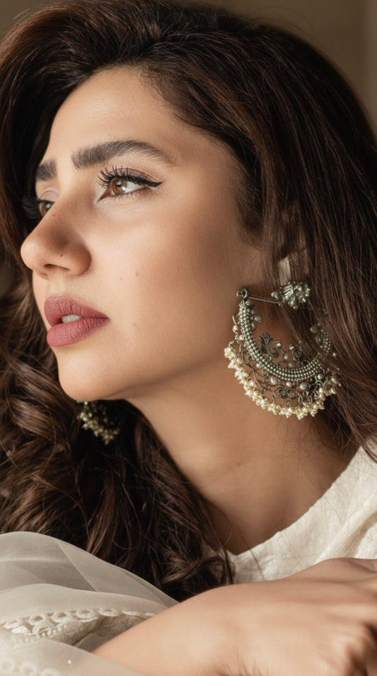 Peacock Earrings - white