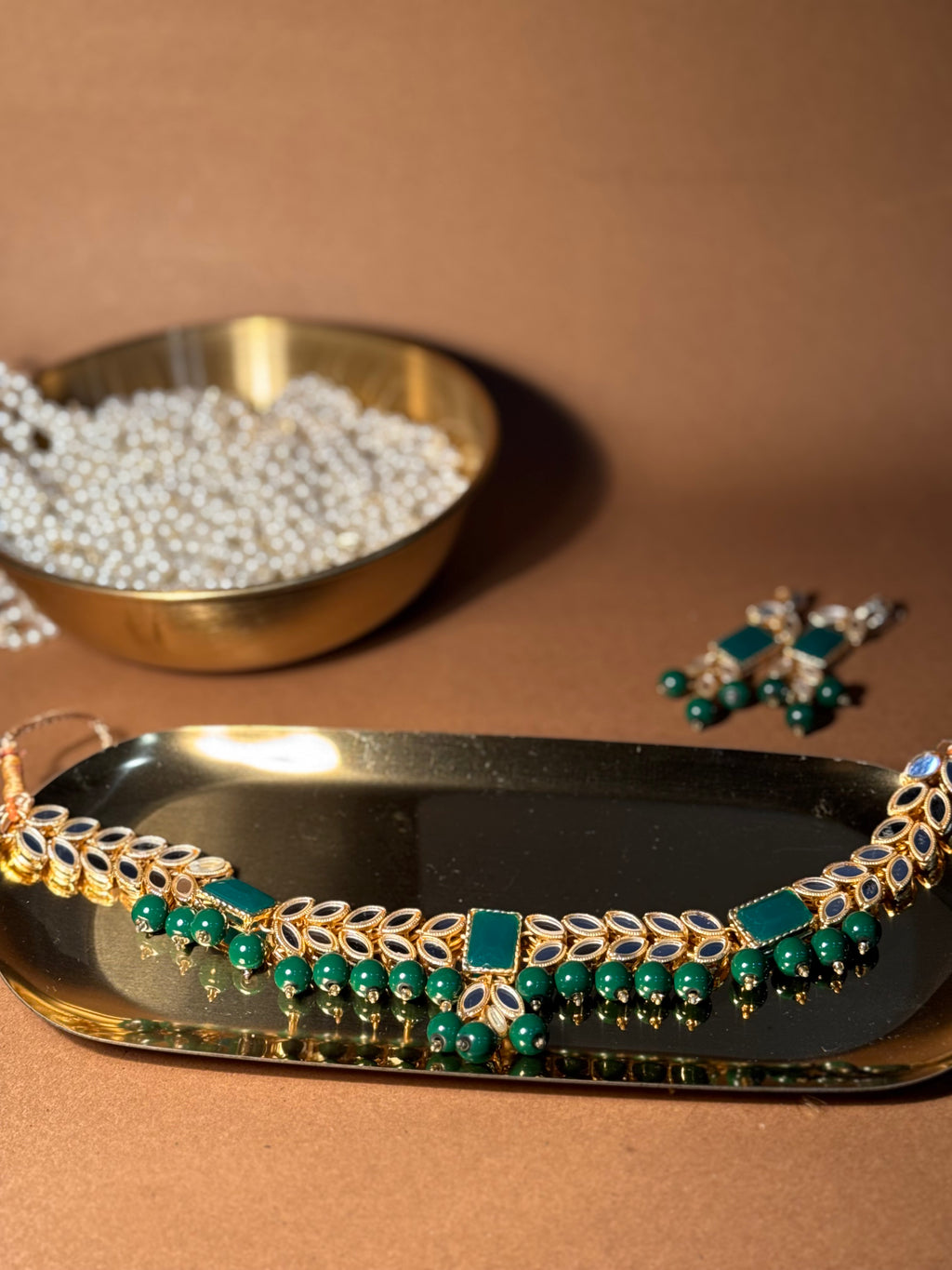 Kundan sheesha - green