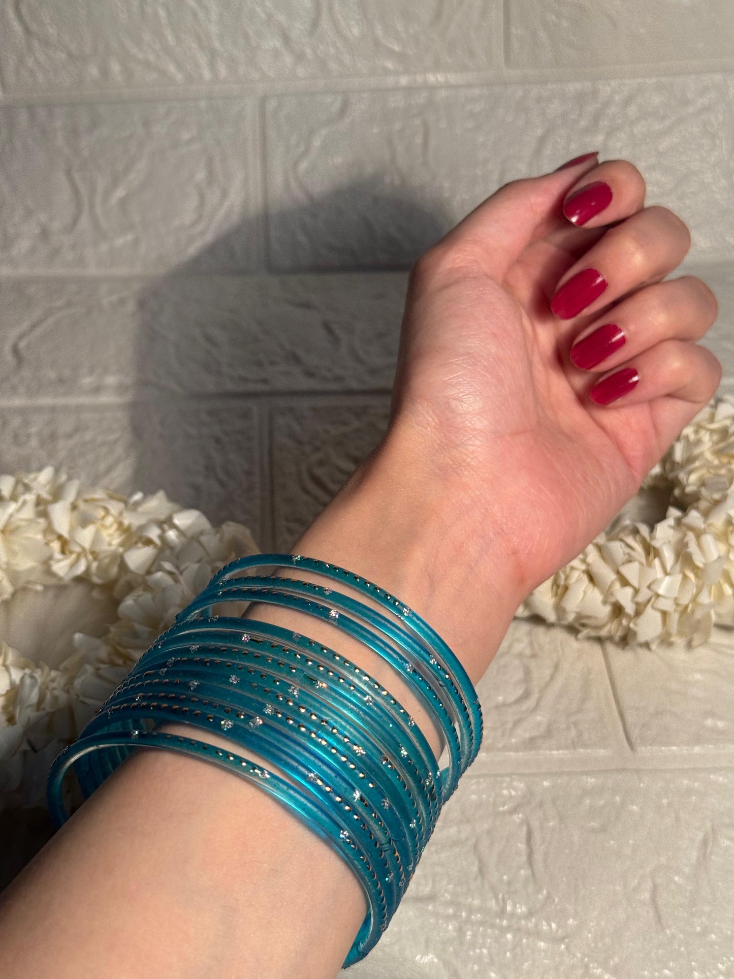 Raindrop bangle (4) - turquoise