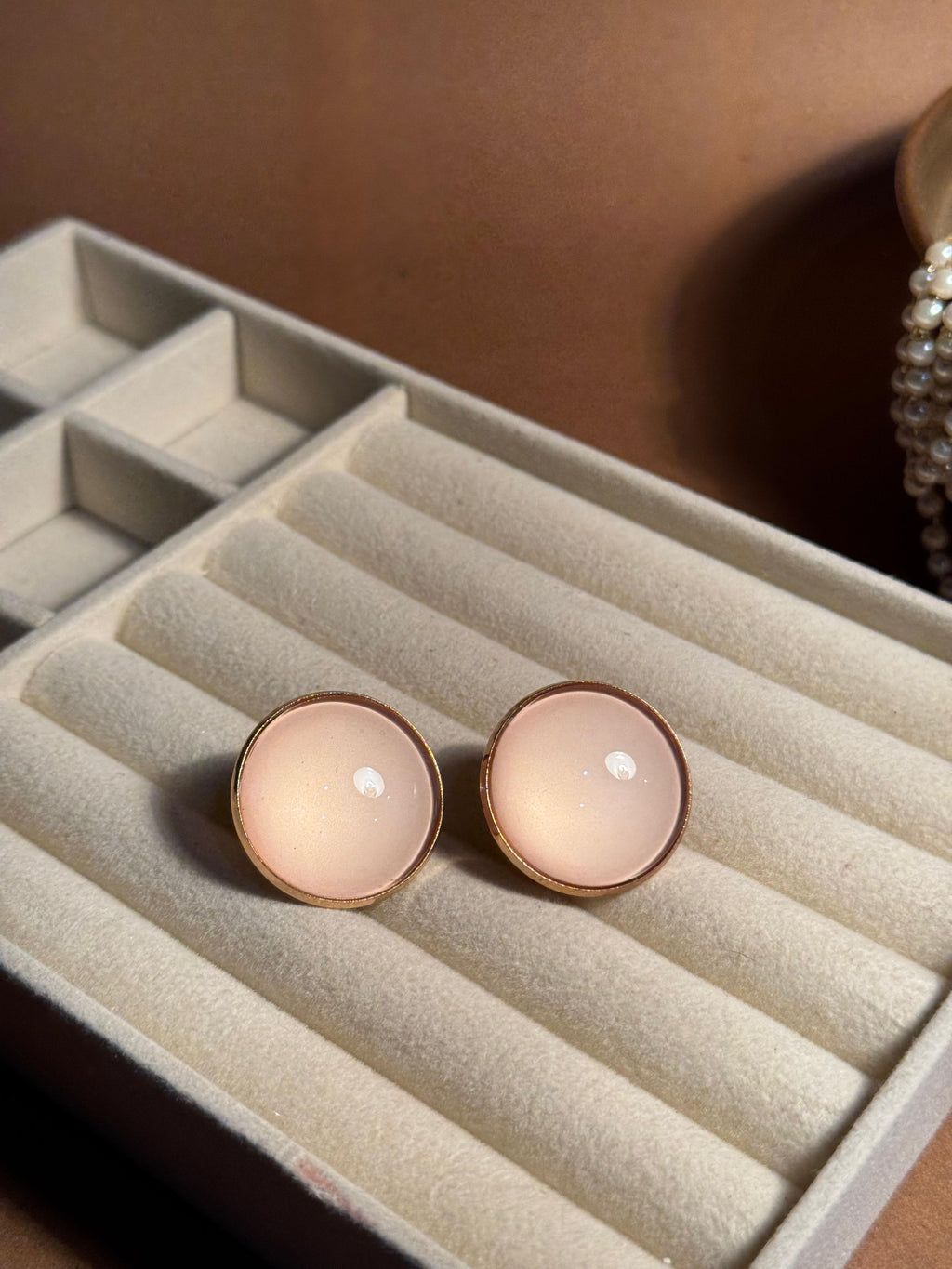 Plain summer breeze round earrings - Off White