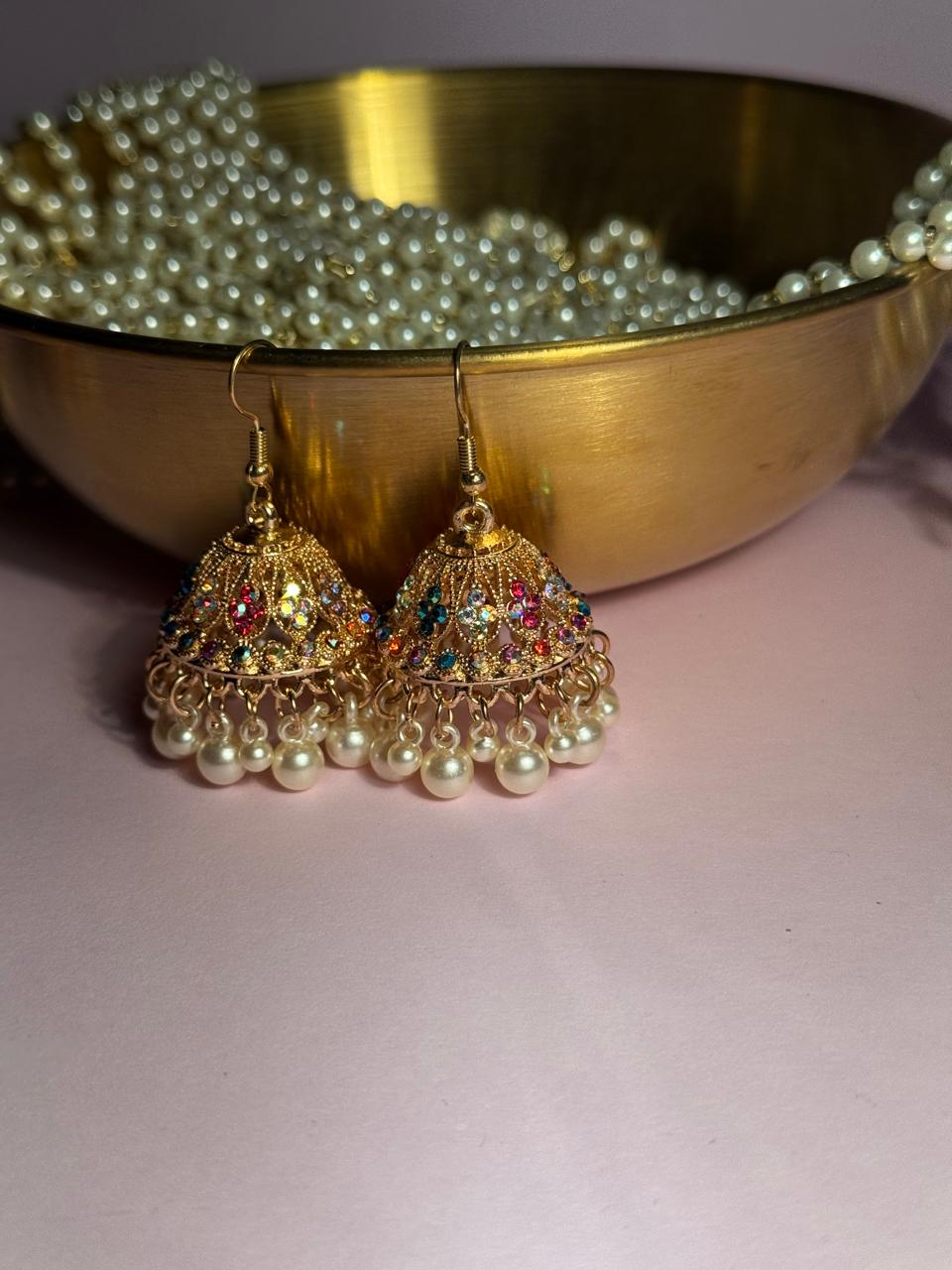 Meena karri antique Earrings - Multicolor Holographic