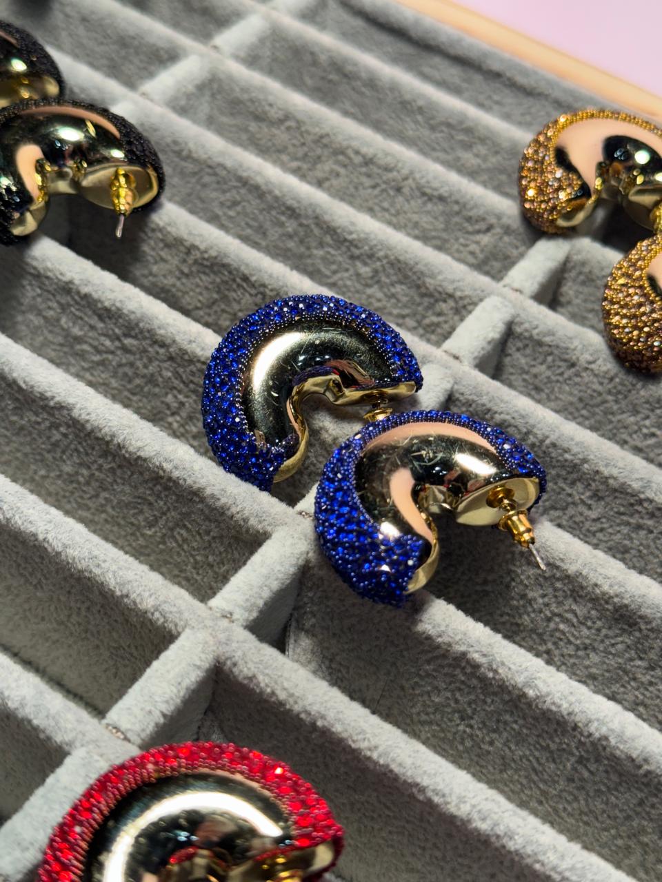 Gem hoops - Blue holographic