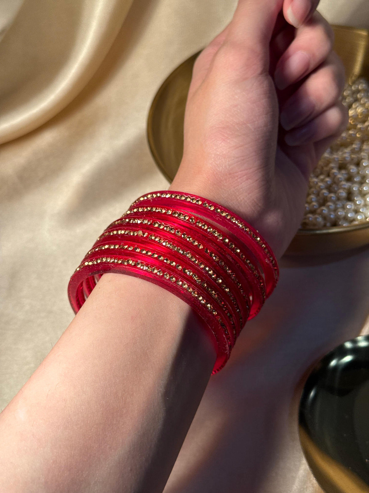 Sparkling bangles - Red