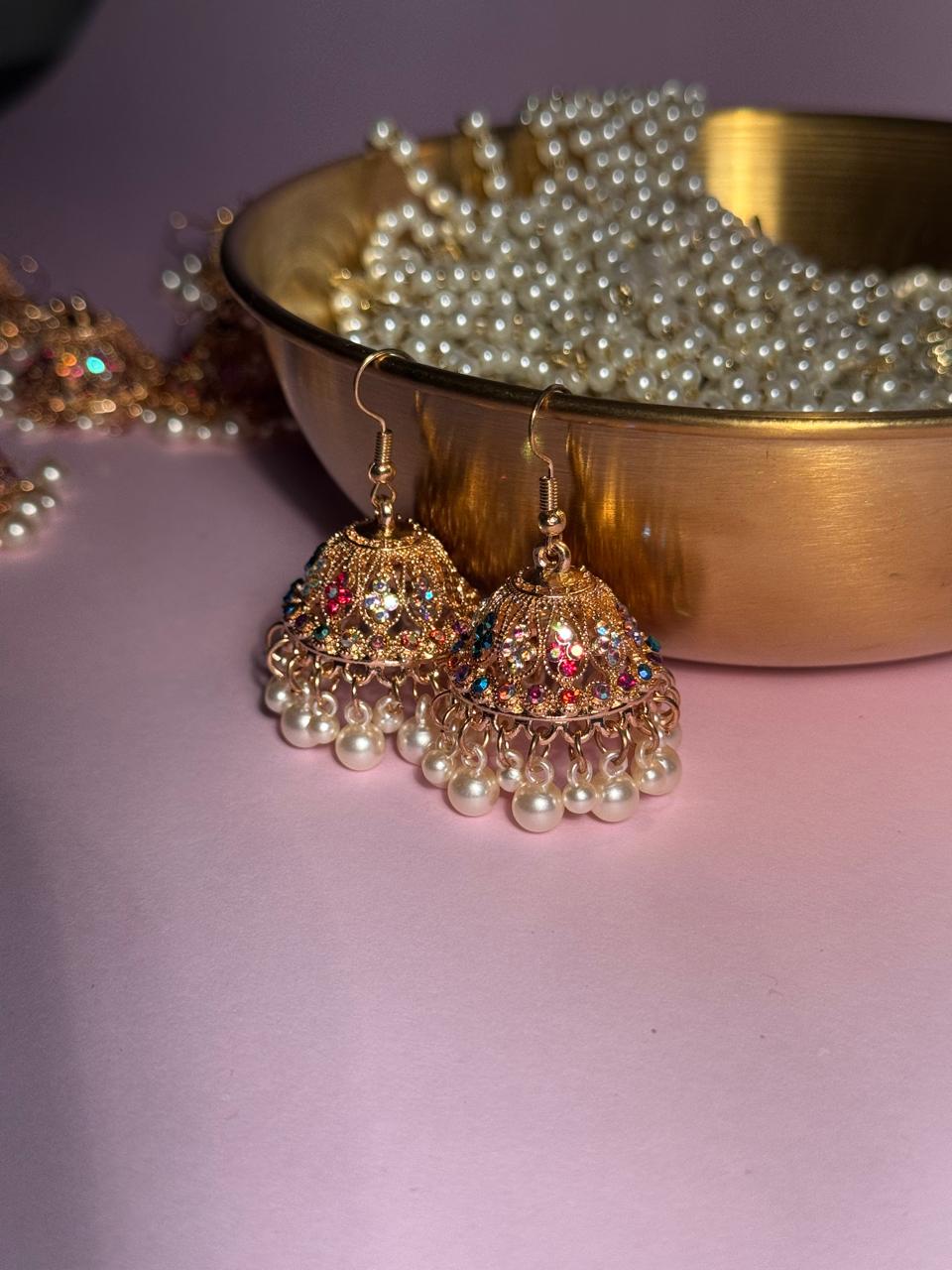 Meena karri antique Earrings - Multicolor Holographic