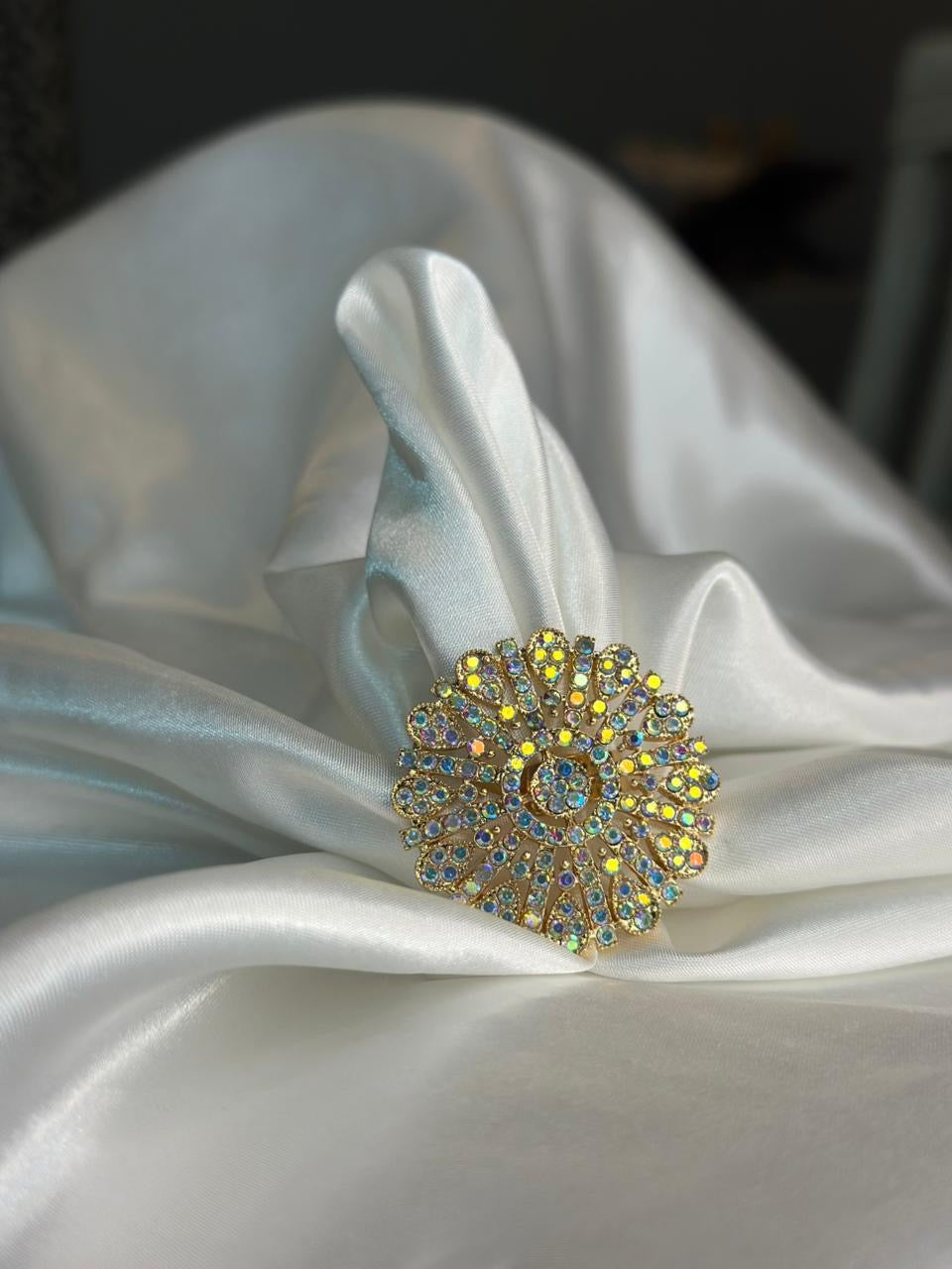 Gold floral ring