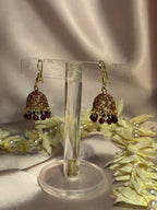 Maroon zari jhumki - rozana