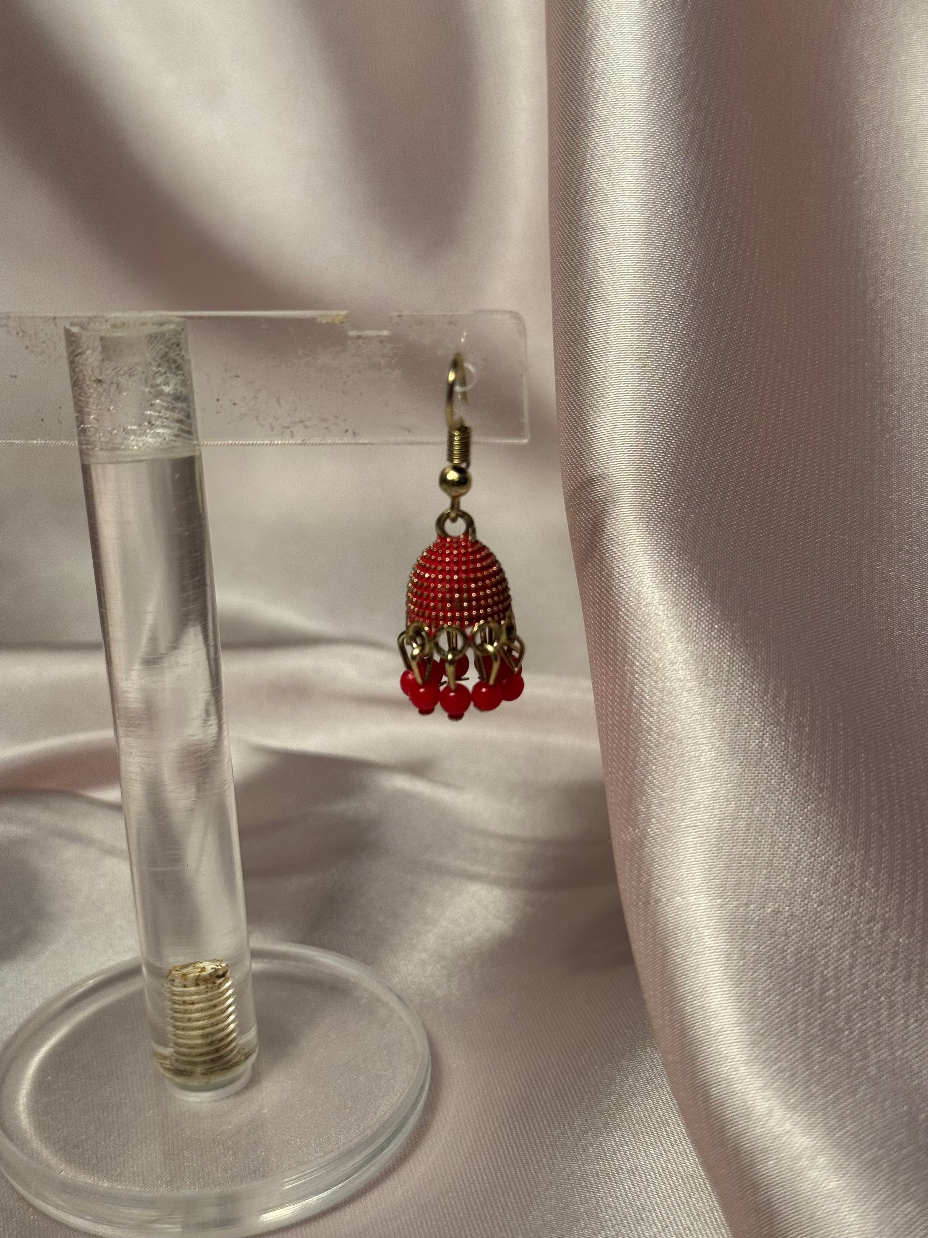 Red Jali jhumki - rozana