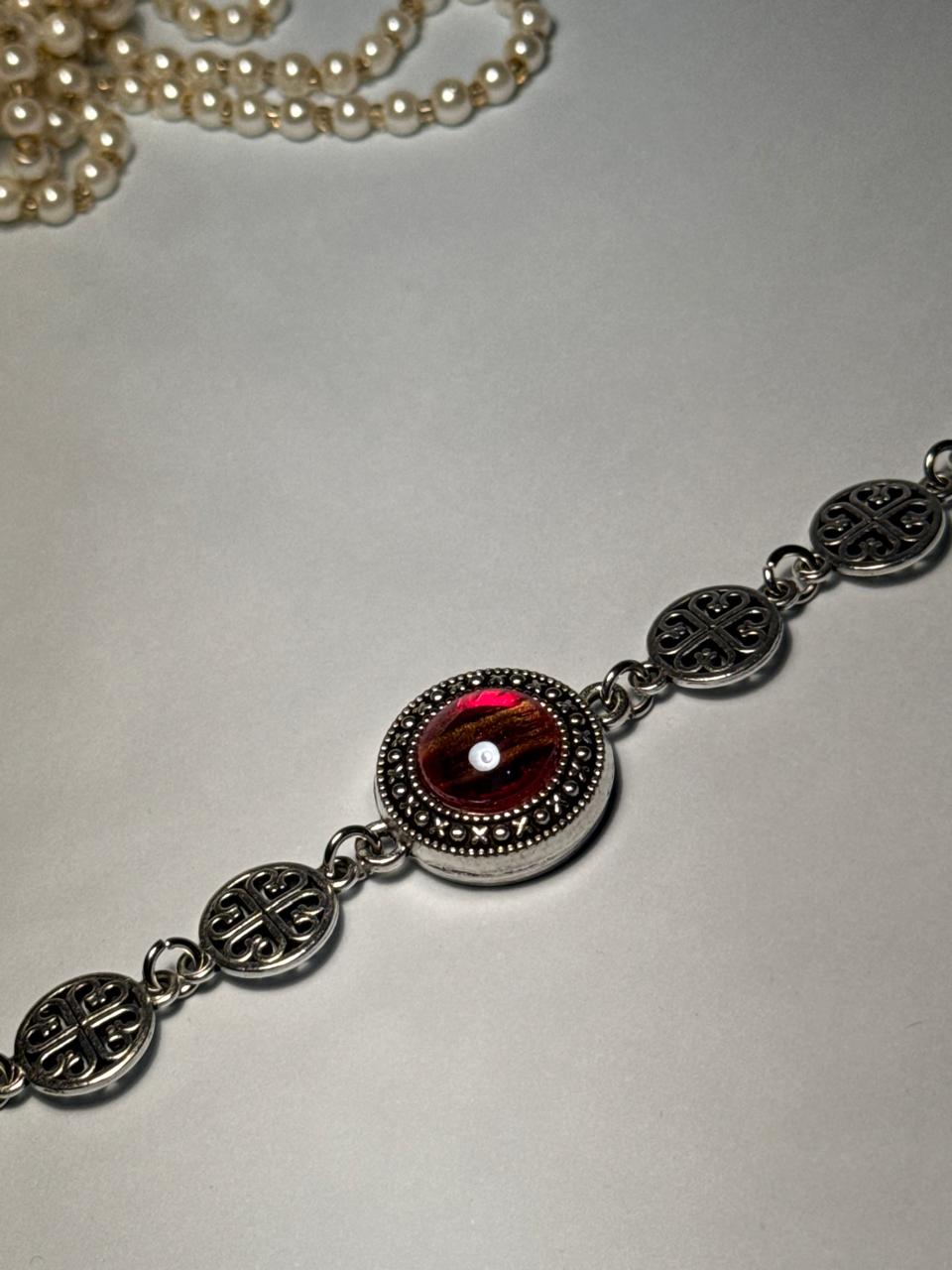 Halo Gem Bracelet - Red