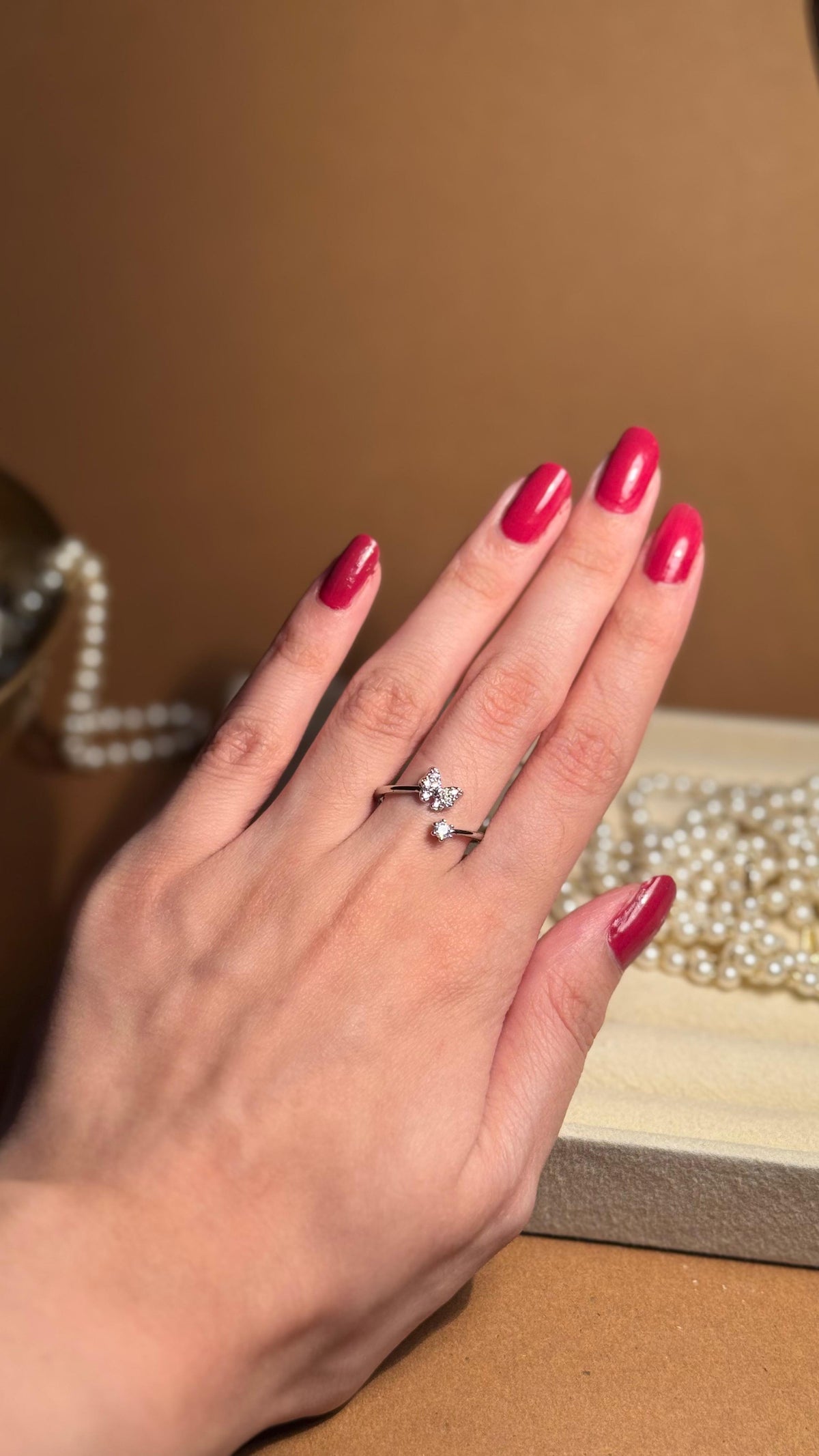 Butterfly silver ring