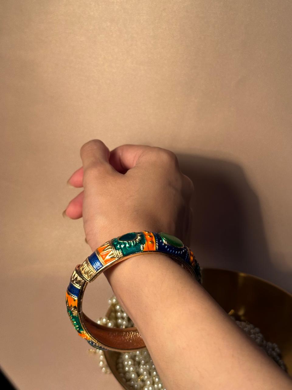 Rangeen Cuff (bracelet) - Blue & Green