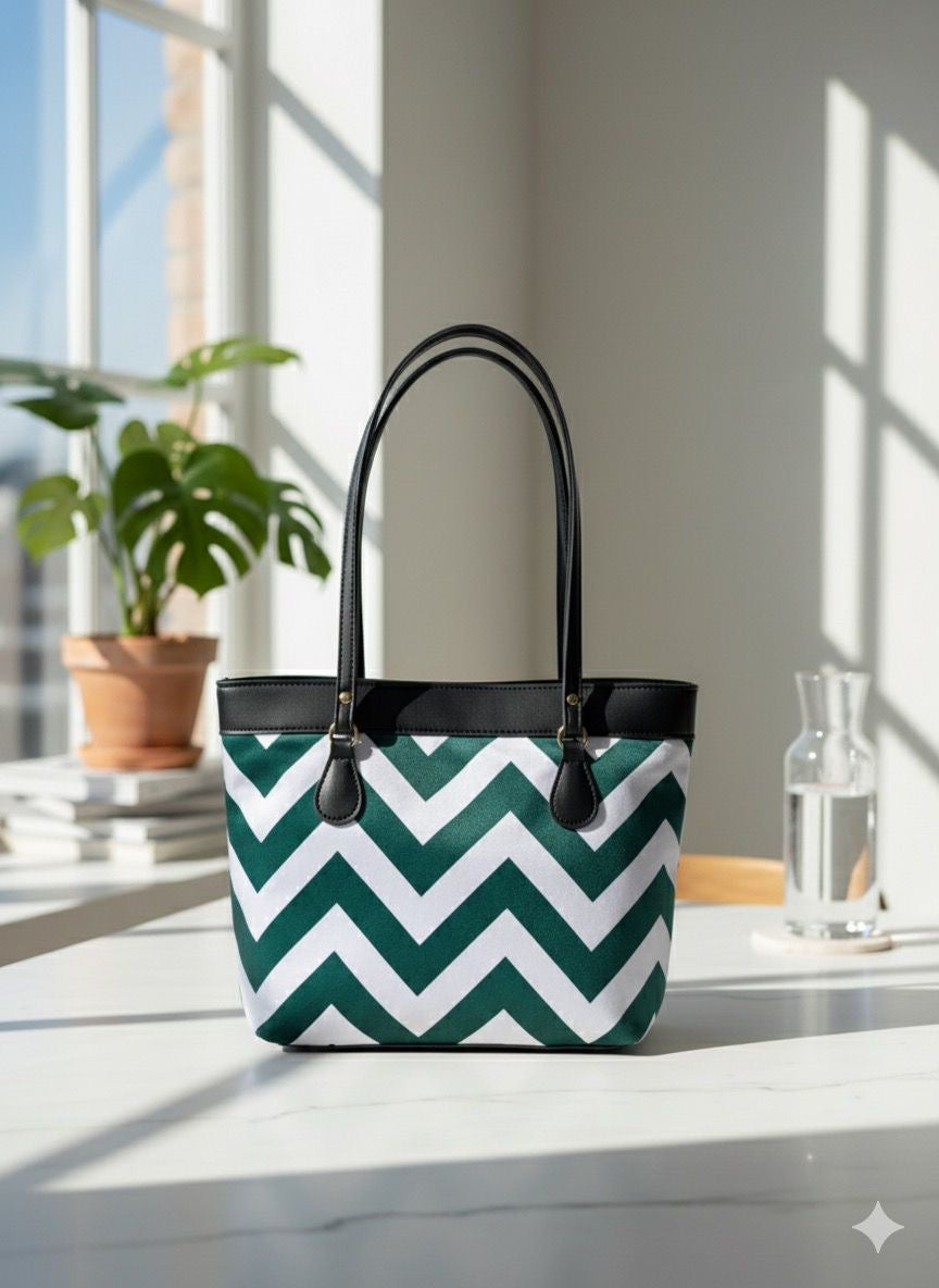 SW-010 Chevron Shoulder Bag - Green