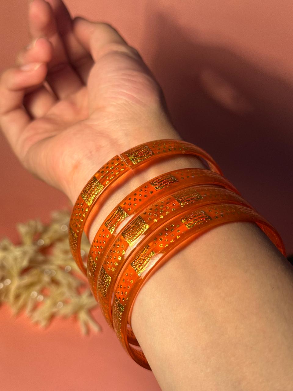Pop Petal Bangles - Orange