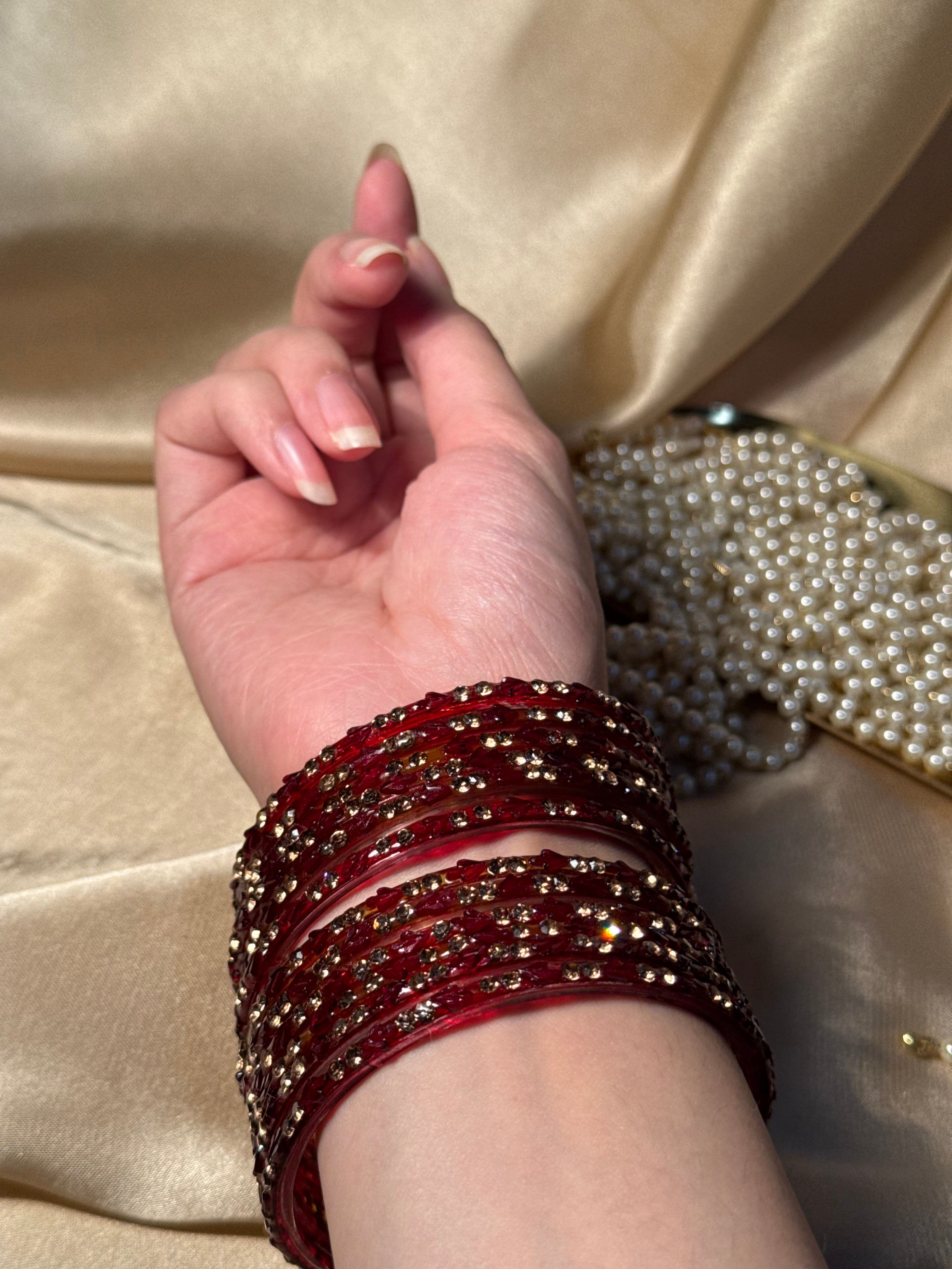 Gem bangles maroon