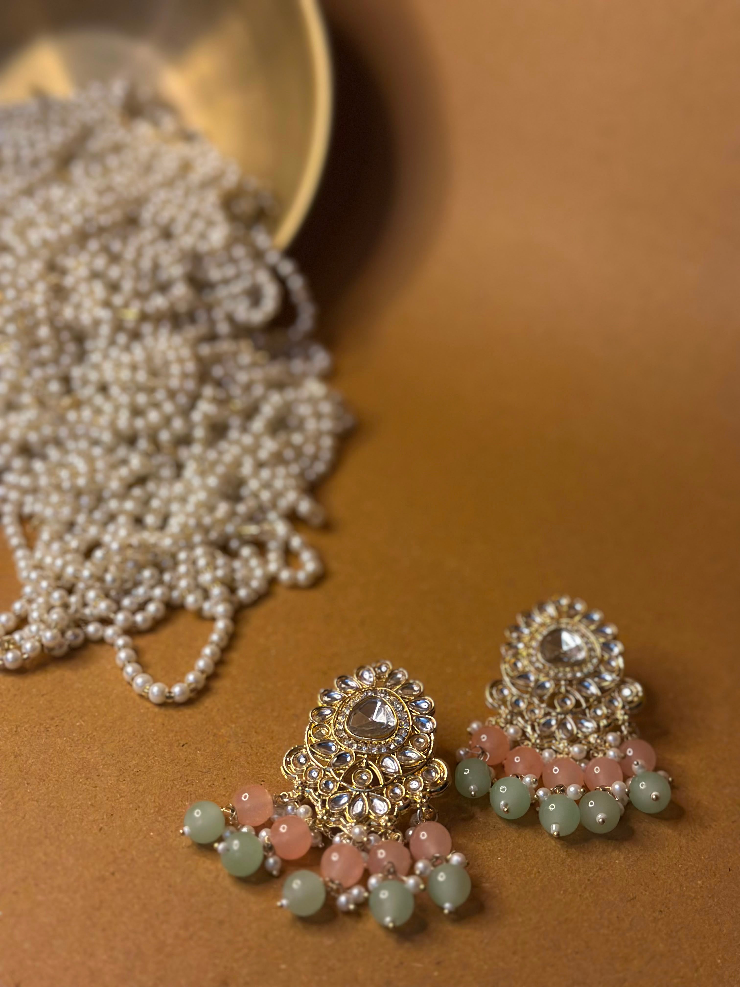 Dilnaz sea green and peach - NAZ collection