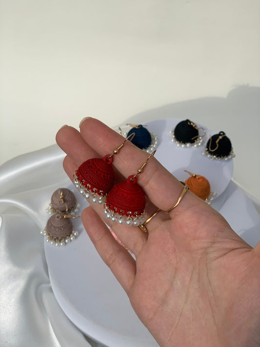 Nehal - mini jhumki Red.