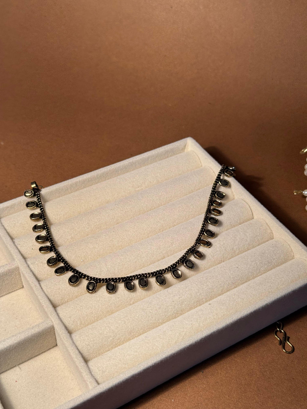 Oxidized Necklace Beaded - Gold