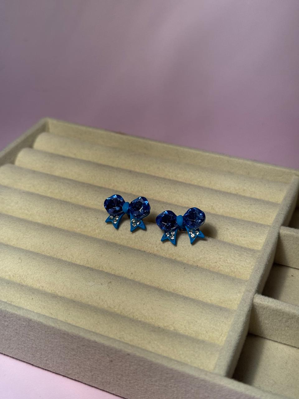 Bow Ties Studs - Blue
