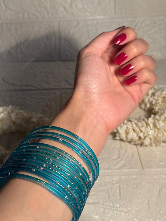 Raindrop bangle (4) - turquoise