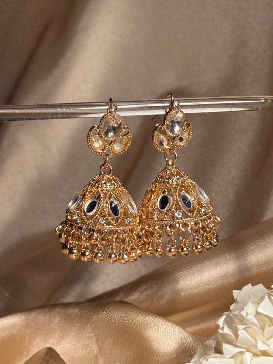 Ayna jhumki khass collection-gold