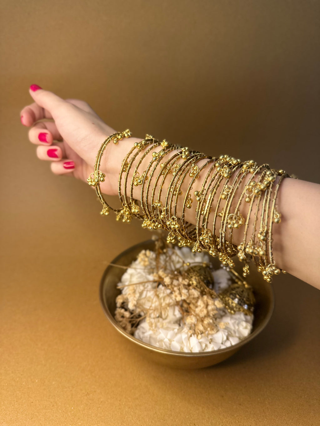 Ghungroo Gold bangles bundle