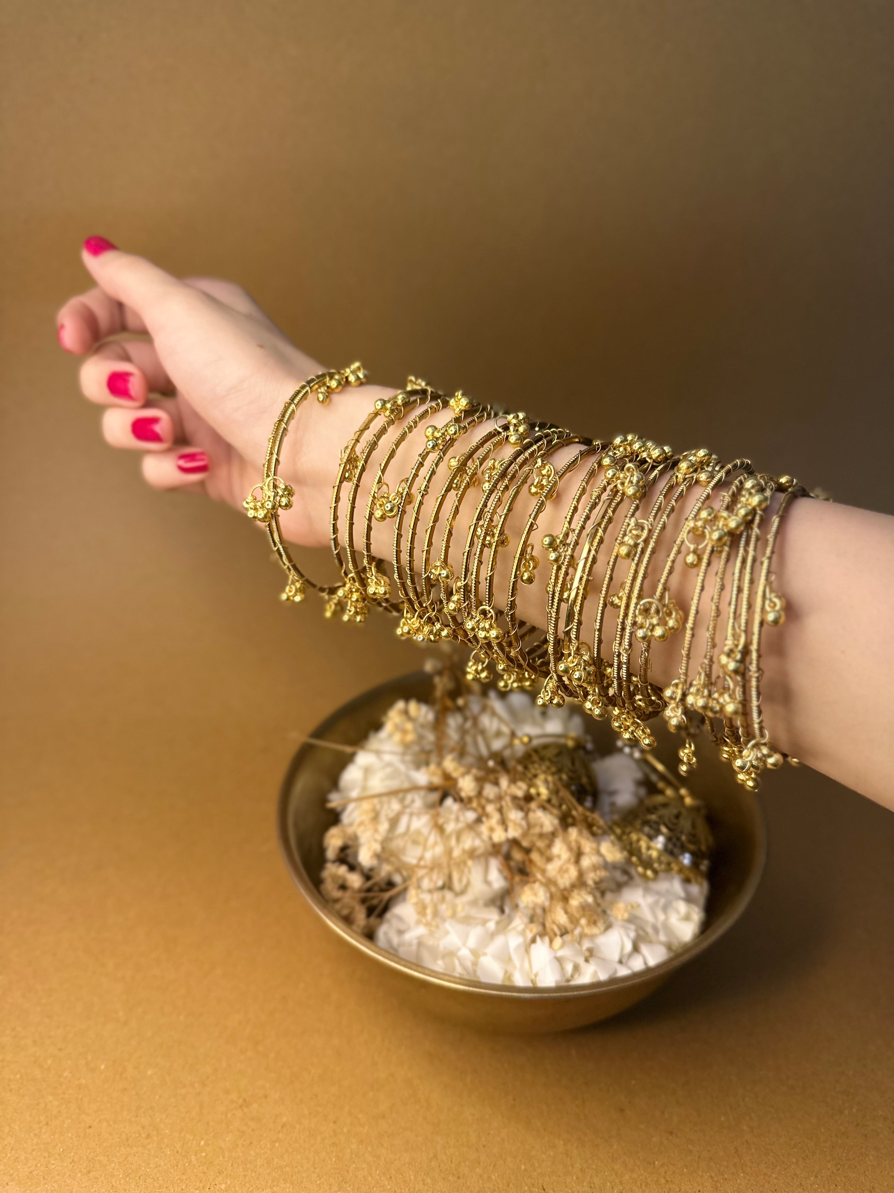 Ghungroo Gold bangles bundle