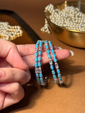Zainab bangles Silver - Sky Blue & White (kids collection)