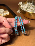 Zainab bangles Silver - Sky Blue & White (kids collection)