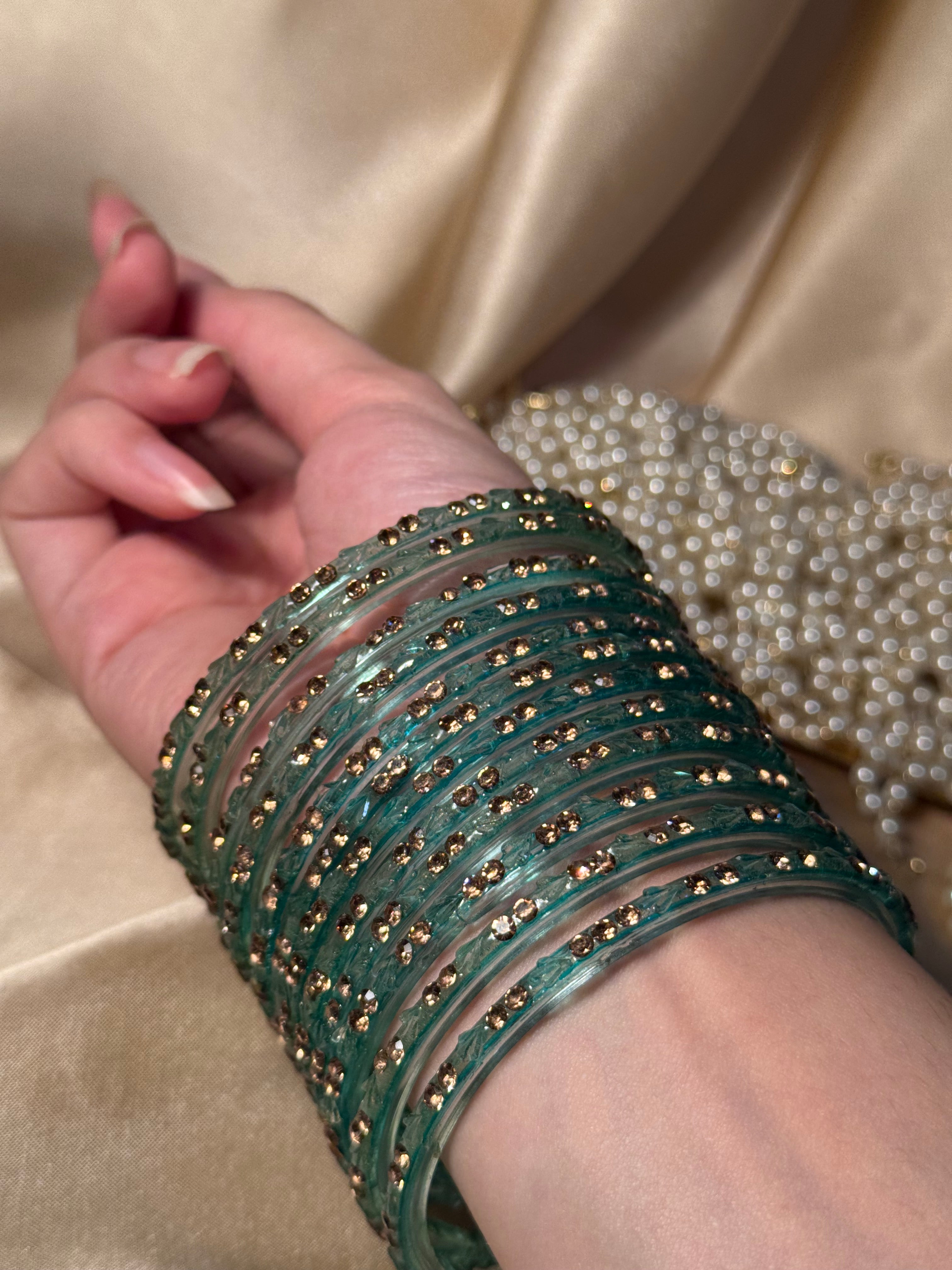 Gem bangles light green