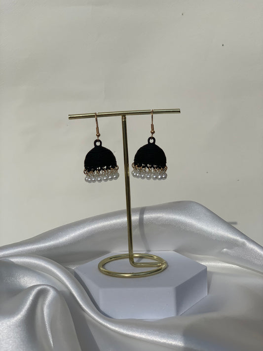 Nehal - mini jhumki Black.
