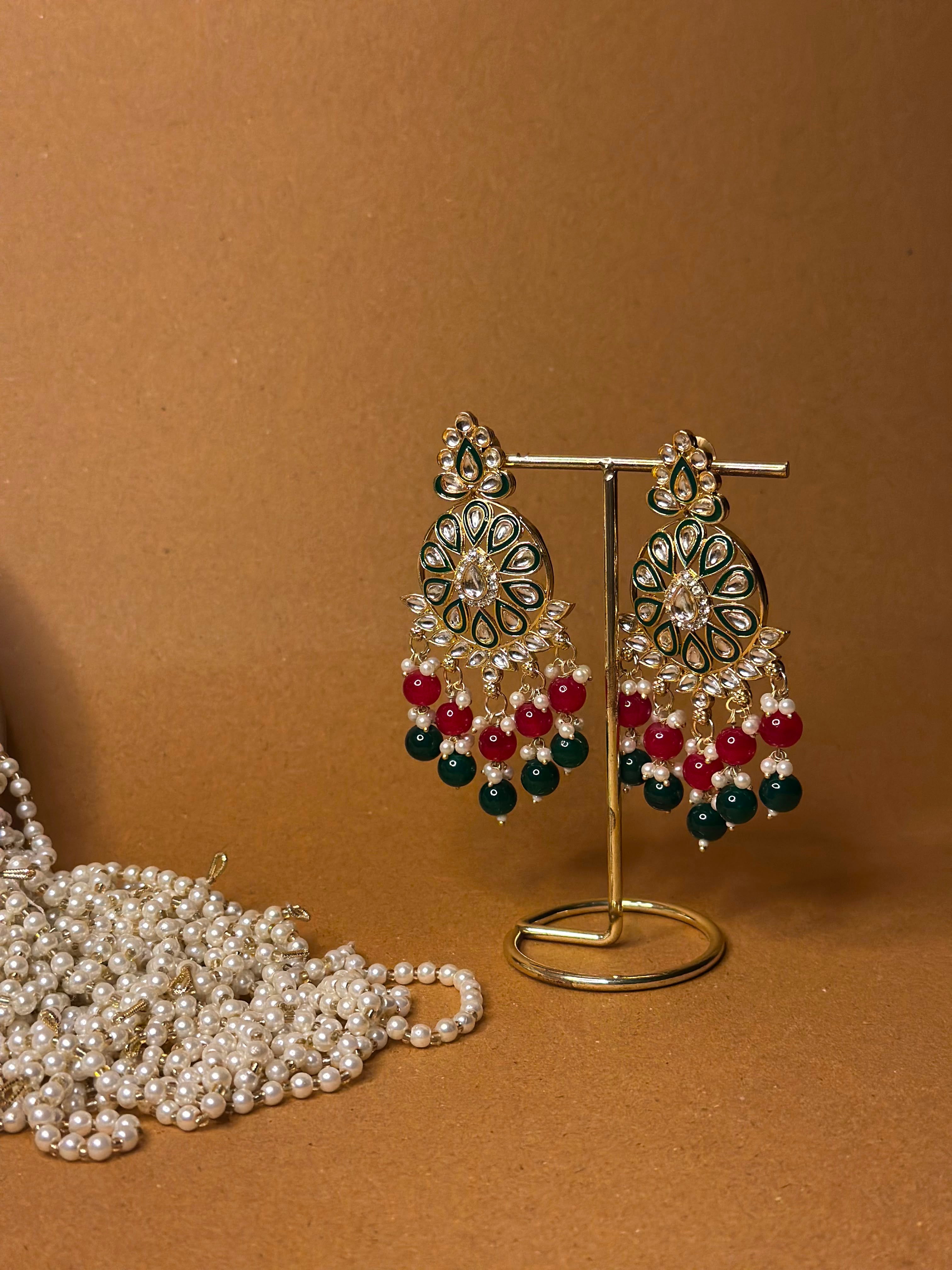 Mehnaz green and maroon - NAZ collection