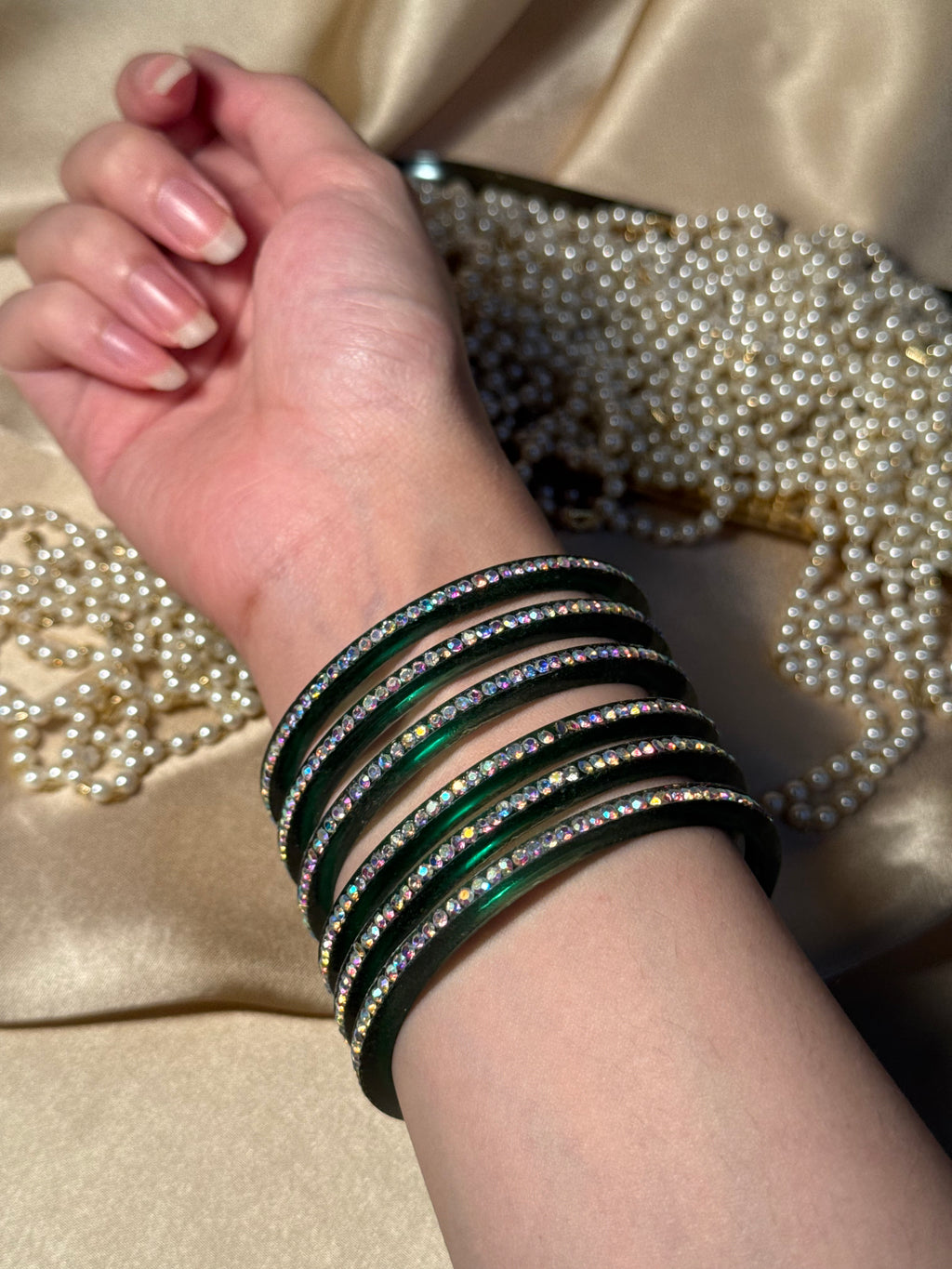 Sparkle bangle-green