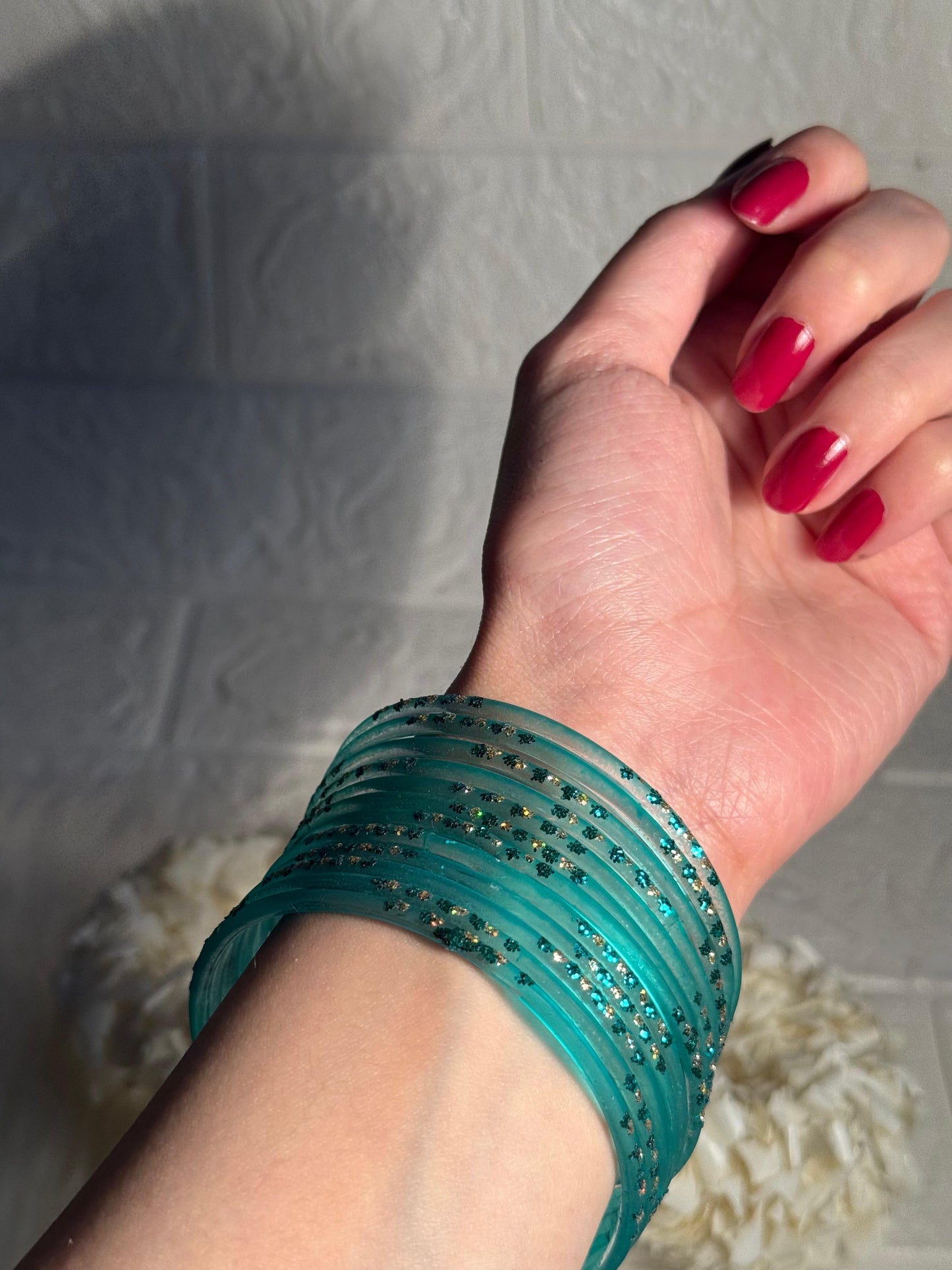 Raindrop bangle (5) - turquoise