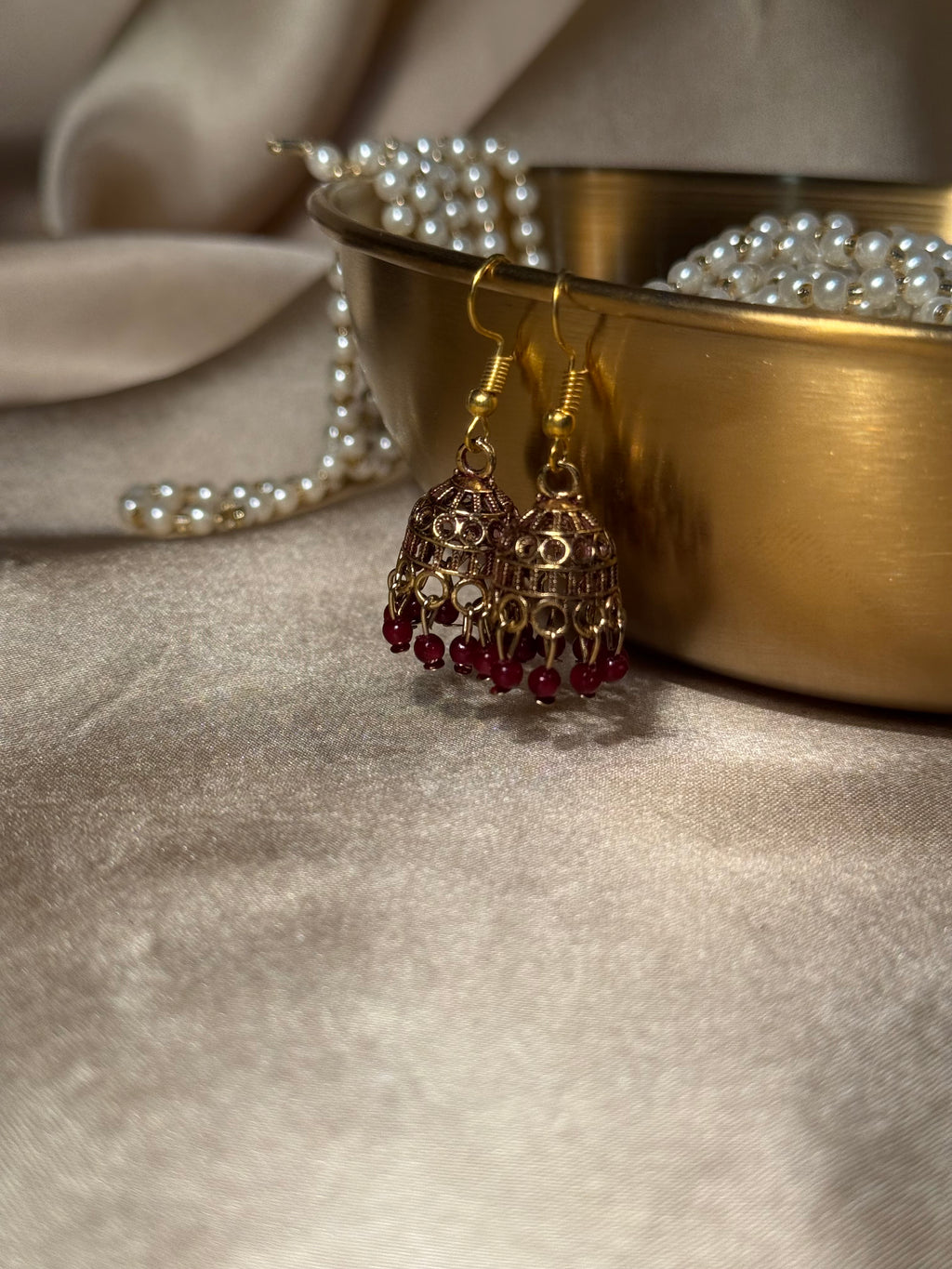 Mini jhumki maroon- rozana