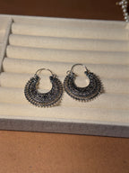 chand bali - oxidized - silver