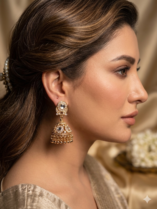 Ghazal khass collection-gold with silver beads