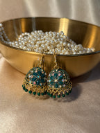 Floral jhumki green - rozana