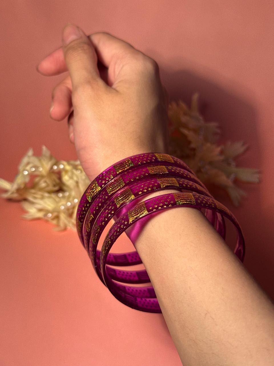Pop Petal Bangles - Purple