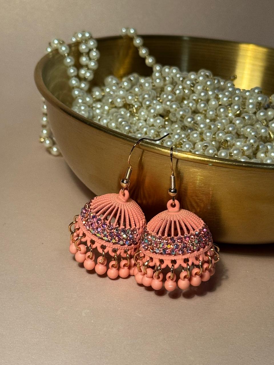 Matt jhumki heer - Light Pink