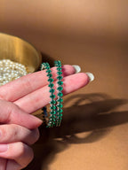 Luna bangles Silver - Green  (kids collection)