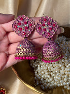 Sarah jhumki pink- rozana