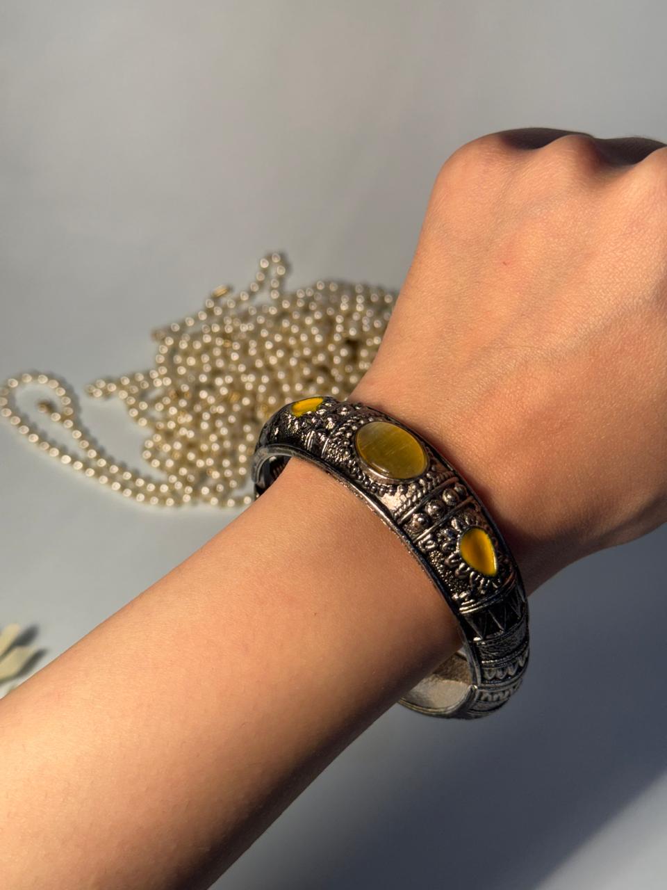 Silver Cuff (bracelet) - Yellow
