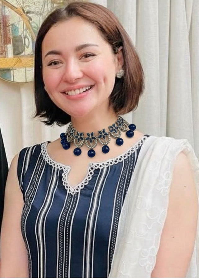 Nourah Set - Blue and Silver